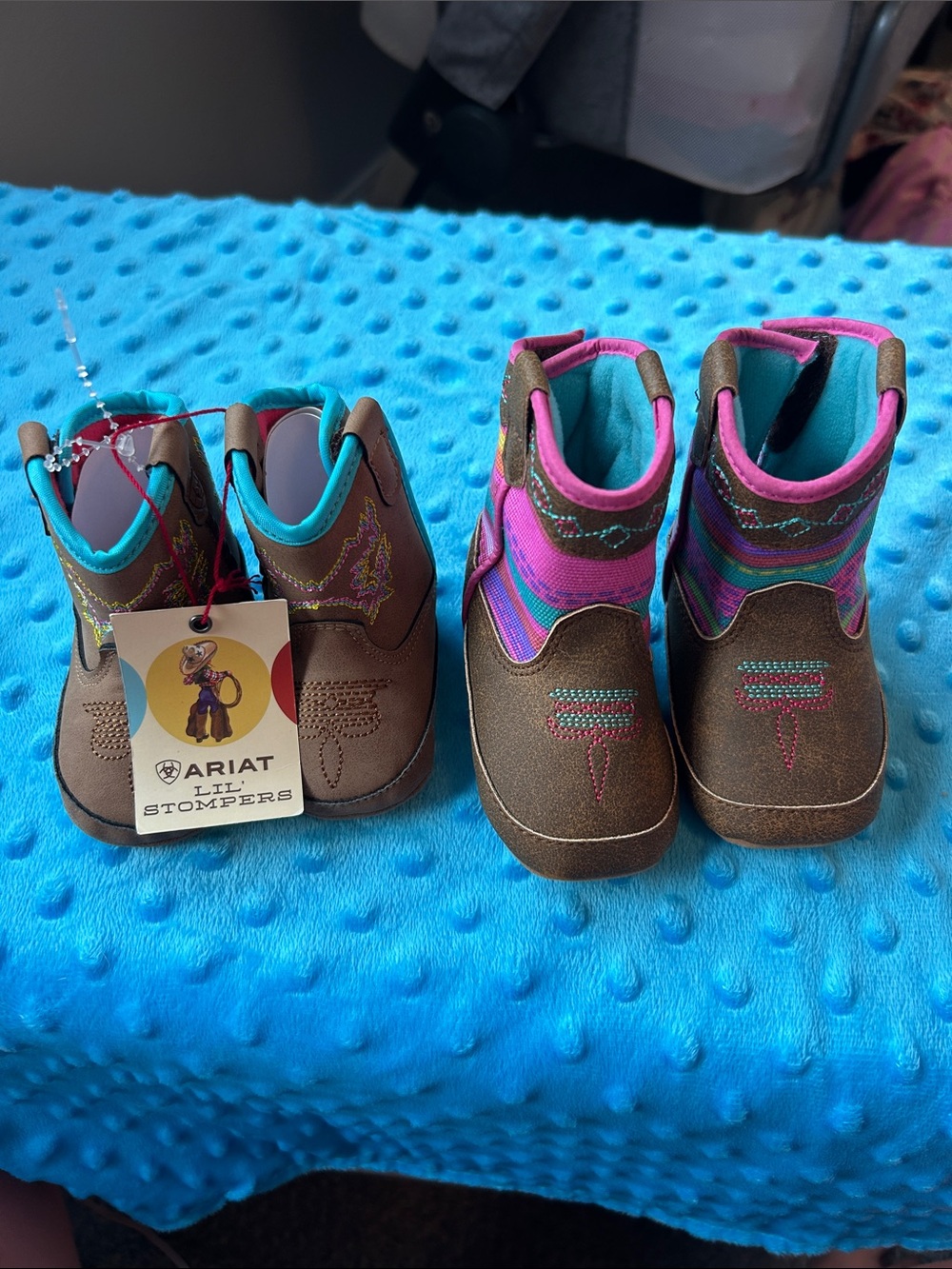 Toddlers' Brown and Pink Western Boots